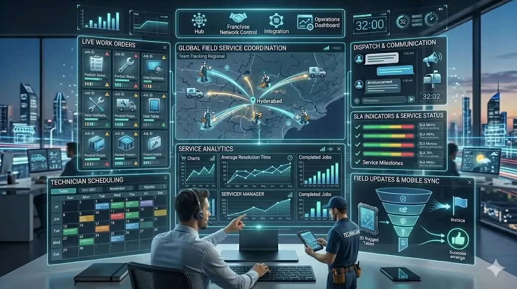 Field Service Coordination Dashboard for On-Site Teams